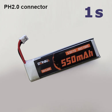 BONKA 550mAh 1S HV Lipo with PH2.0 connector (slim size)