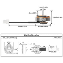 Load image into Gallery viewer, BetaFPV LAVA 1102 14000KV motor (22mm cable with JST1.25 connector)