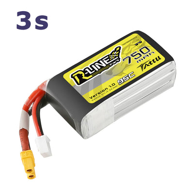 TATTU R-Line 750mAh 11.1V 3S1P 95C Lipo Battery with XT30 plug