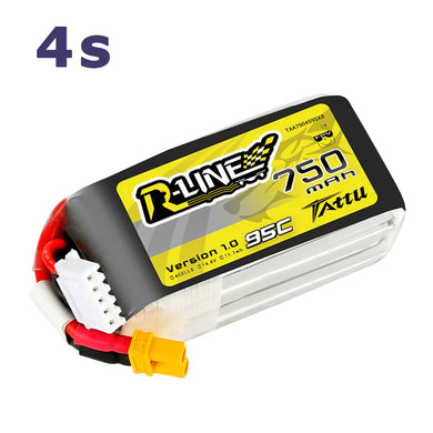 TATTU R-Line 750mAh 14.8V 4S  95C Lipo Battery with XT30 connector
