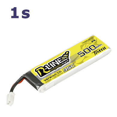 Tattu R-Line 500mAh 3.7V 1S1P 95C Lipo Battery with JST PH2.0 connector