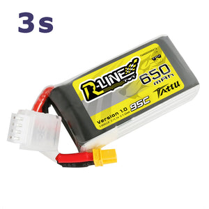 TATTU R-Line 650mAh 11.1V 3S1P 95C Lipo Battery with XT30 plug