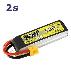 Tattu R-Line 550mAh 7.4V 2S1P 95C Lipo Battery (XT30 connector)