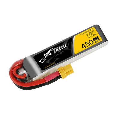 Tattu 450mAh 7.4V 2S1P 75C Lipo Battery (XT30 connector) Long shape