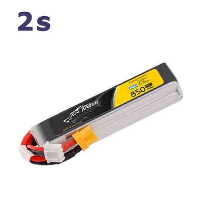 TATTU 850mAh 7.6V HV 2S1P 75C Lipo Long Pack with XT30