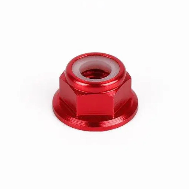 Anodized Aluminum Flange Nylon Lock M5 Nut (set of 4)